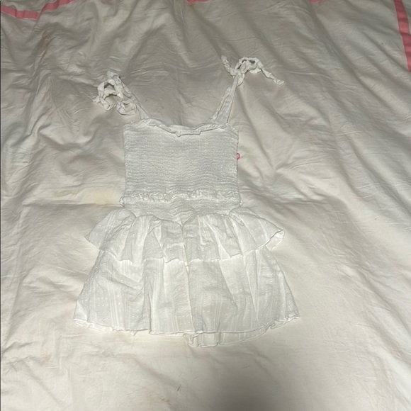 White Ruffled Kids Dress - Picture 1 of 3